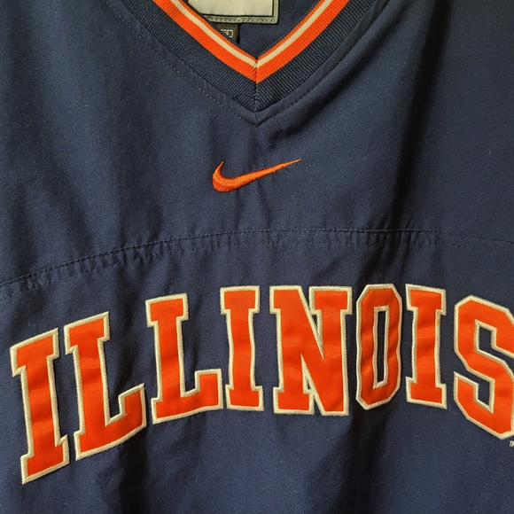 Nike Team University llinois Fighting Illini Pullover Windbreaker Vintage Jacket - Picture 4 of 5